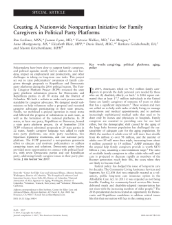 Creating A Nationwide Nonpartisan Initiative for Family