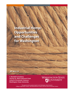 Industrial Hemp: Opportunities and Challenges for Washington