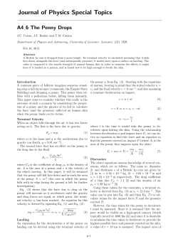 Journal of Physics Special Topics