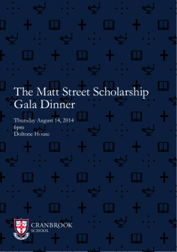 The Matt Street Scholarship Gala Dinner