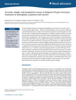 Accurate, simple, and inexpensive assays to diagnose F8 gene
