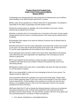 Preston North End Football Club, Coach Travel Terms and