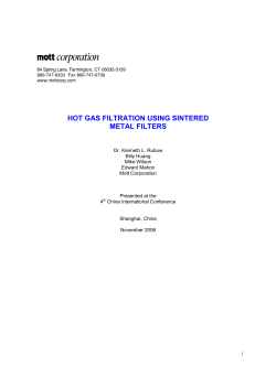hot gas filtration using sintered metal filters