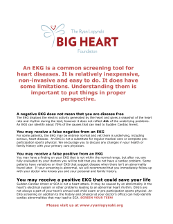 EKG pros and cons - The Ryan Lopynski Big Heart Foundation
