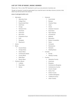 LIST OF TYPE OF MUSIC
