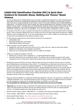 CAADA Risk Identification Checklist (RIC)