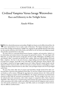 Civilized Vampires Versus Savage Werewolves