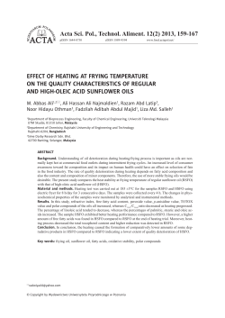 EFFECT OF HEATING AT FRYING TEMPERATURE ON THE