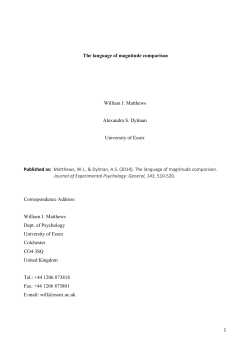 The language of magnitude comparison William J. Matthews