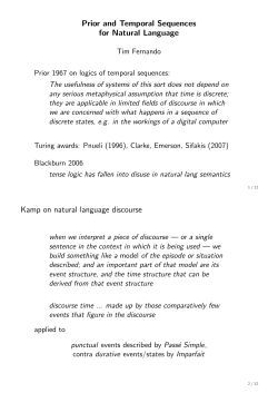 Prior and Temporal Sequences for Natural Language Kamp on