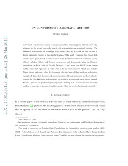 On Constructive Axiomatic Method