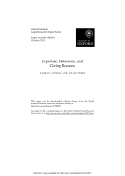 Expertise, Deference, and Giving Reasons