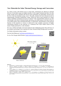 New Materials for Solar Thermal Energy Storage and Conversion