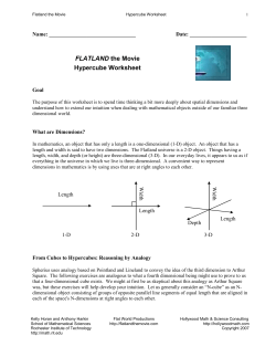 FLATLAND the Movie Hypercube Worksheet