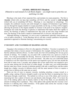GG101L: RHEOLOGY Handout (Material to read instead of a