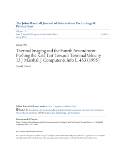 Thermal Imaging and the Fourth Amendment: Pushing the Katz Test