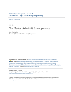 The Genius of the 1898 Bankruptcy Act