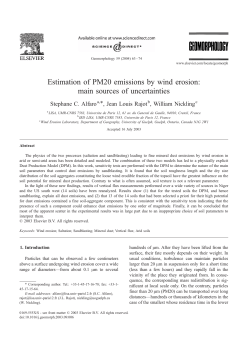 Estimation of PM20 emissions by wind erosion: main sources of