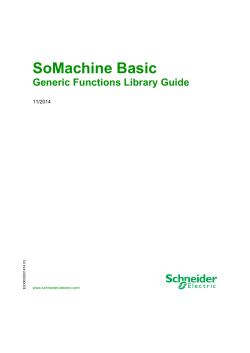 SoMachine Basic - Generic Functions Library Guide