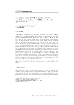 A statistical study of CME properties and of the correlation between