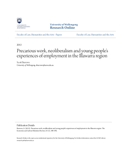 Precarious work, neoliberalism and young - Research Online