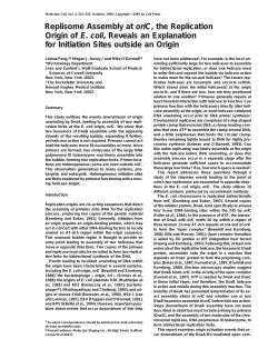 Replisome Assembly at oriC, the Replication Origin of E. coli