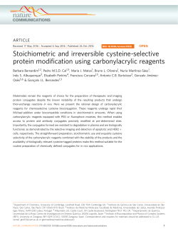 Stoichiometric and irreversible cysteine