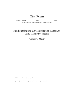 Handicapping the 2008 Nomination Races: An