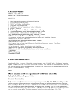 Education Update Children with Disabilities Major Causes