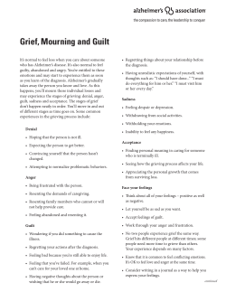 Grief, Mourning, Guilt - Alzheimer`s Association