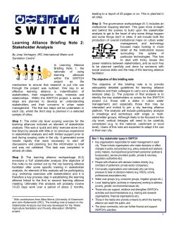 Stakeholder Analysis - switchurbanwater.eu