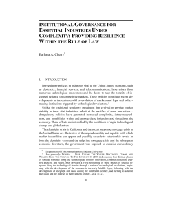 institutional governance for essential industries under complexity