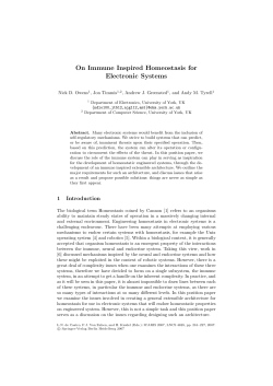 On Immune Inspired Homeostasis for Electronic Systems
