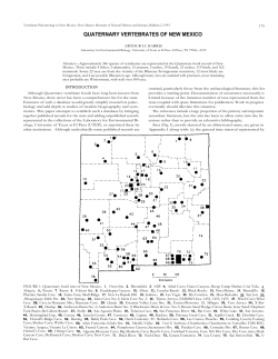 quaternary vertebrates of new mexico