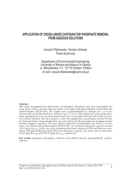 application of cross-linked chitosan for phosphate removal from