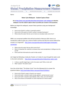 Name- Date- Period- Water Cycle Webquest: Student Capture Sheet