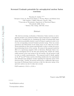 Screened Coulomb potentials for astrophysical nuclear fusion
