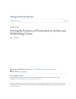 Proving the Existence of Persecution in Asylum and Withholding