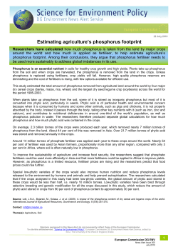 Estimating agriculture`s phosphorus footprint
