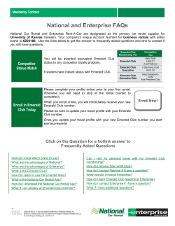 Enterprise and National FAQs