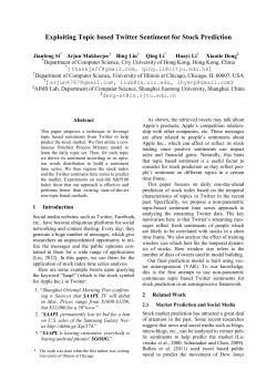 Exploiting Topic based Twitter Sentiment for Stock Prediction