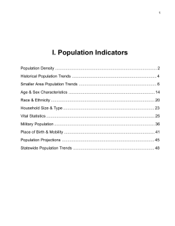 I. Population Indicators - Municipality of Anchorage