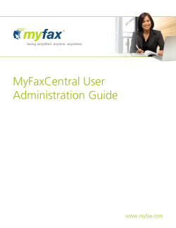 MyFaxCentral User Administrative Guide