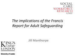 The implications of the Francis Report for Adult Safeguarding
