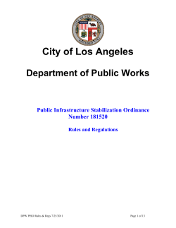 Public Infrastructure Stabilization Ordinance 181520 Rules