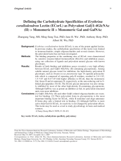 Defining the Carbohydrate Specificities of Erythrina corallodendron