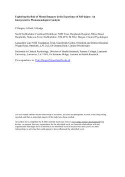 MENTAL IMAGERY AND SELF-INJURY