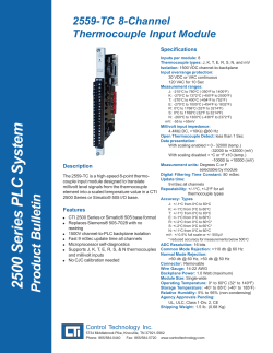 Product Bulletin - Control Technology, Inc.