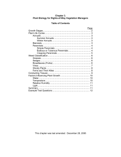 Plant Biology for Rights-Of-Way Vegetation