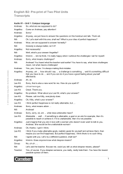 English B2: Pre-print of Two Pilot Units Transcripts